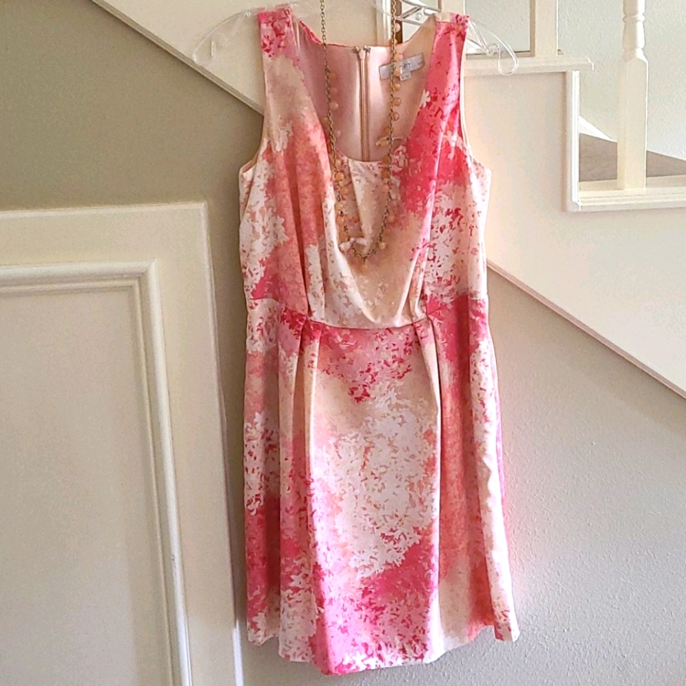 Beautiful pink/creme/peach Loft dress in excellent condition! - Picture 1 of 15